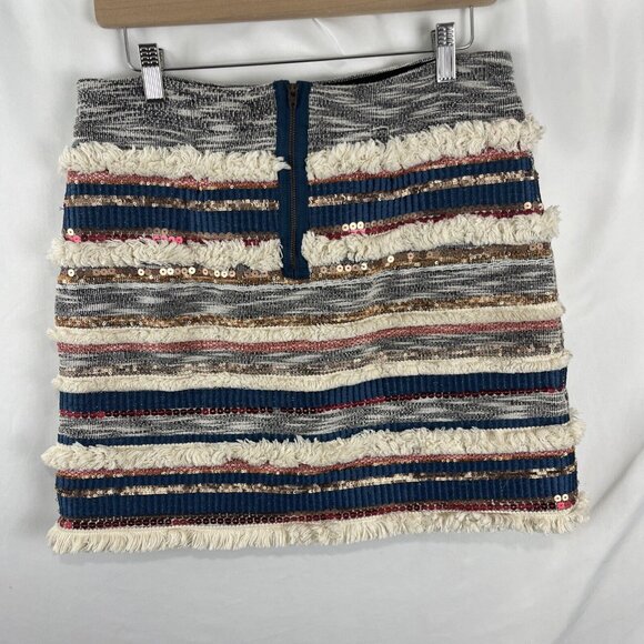 Anthropologie Moulinette Soeurs Erine Fringe Mini-Skirt Womens Size 4 - Picture 3 of 8